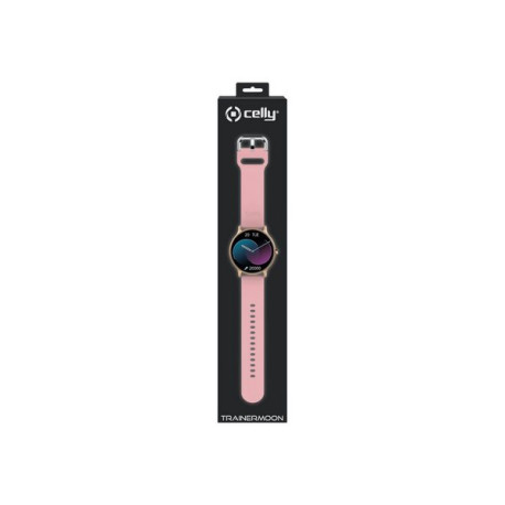 Celly TRAINERMOON - Smartwatch con cinturino - silicone - schermo 1.28" - Bluetooth - 32 g - rosa