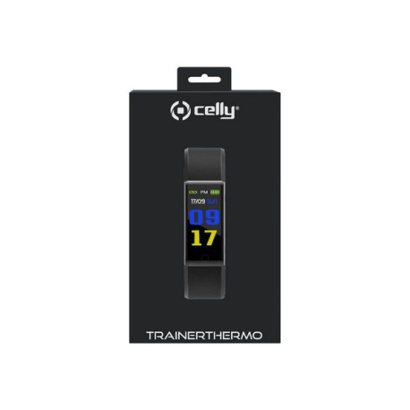 Celly TrainerThermo - Nero - sistema di monitoraggio attività con cinturino - schermo 0.96" - 42 g