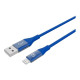 Celly USBLIGHTCOL3M - Cavo Lightning - USB maschio a Lightning maschio - 3 m - blu - USB Power Delivery (12W) - per Apple iPad/