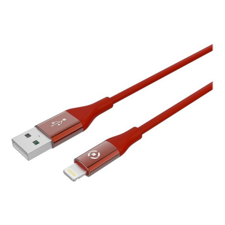 Celly USBLIGHTCOL3M - Cavo Lightning - USB maschio a Lightning maschio - 3 m - rosso - USB Power Delivery (12W) - per Apple iPa