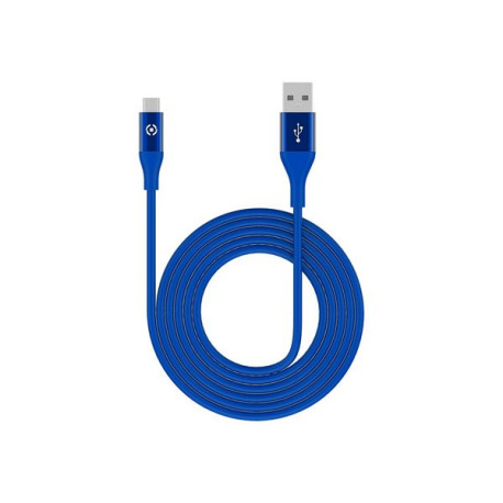 Celly USBMICROCOL3M - Cavo USB - USB (M) a Micro-USB Tipo B (M) - DC 5 V - 2.4 A - 3 m - USB Power Delivery (12W) - blu