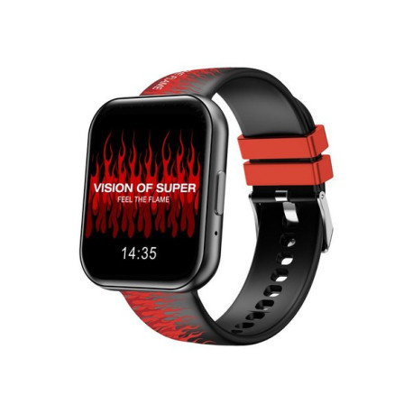 Celly VISION OF SUPER - 46 mm - smartwatch con cinturino - silicone - schermo 1.81" - Bluetooth - 46 g - nero, rosso