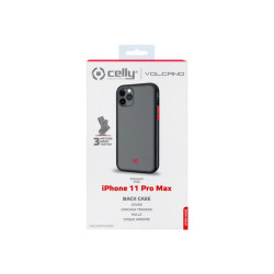 Celly Volcano - Cover per cellulare - policarbonato, TPU (poliuretano termoplastico) - nero, trasparente opaco - per Apple iPho