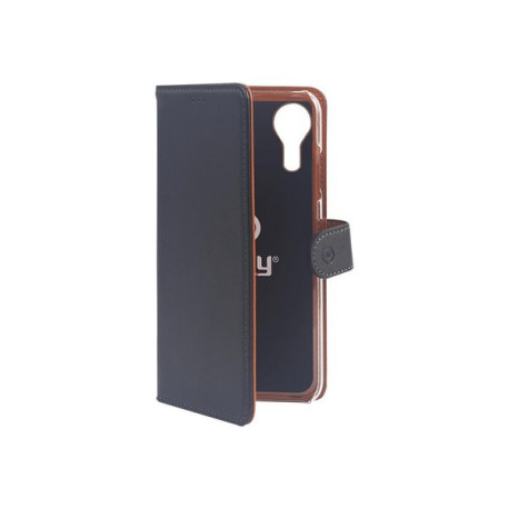 Celly Wally - Enterprise Edition - flip cover per cellulare - similpelle - nero - per Samsung Galaxy Xcover 5