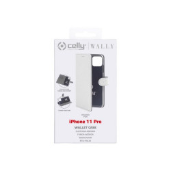 Celly Wally - Flip cover per cellulare - similpelle - bianco - per Apple iPhone 11 Pro