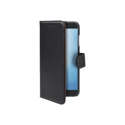 Celly Wally - Flip cover per cellulare - similpelle - nero - per Samsung Galaxy J8