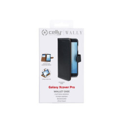 Celly Wally - Flip cover per cellulare - similpelle - nero - per Samsung Galaxy Xcover Pro