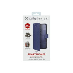 Celly Wally One XXL - Flip cover per cellulare - similpelle - blu - 5" - 5.5"