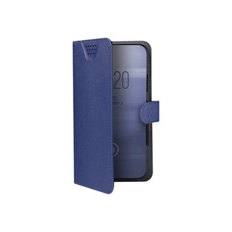 Celly Wally One XXXL - Flip cover per cellulare - ecopelle - blu - 5.5" - 6.5"