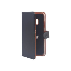 Celly Wally WALLY757 - Flip cover per cellulare - ecopelle - nero - per Samsung Galaxy J4 (2018)