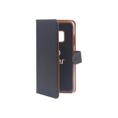 Celly Wally WALLY794 - Flip cover per cellulare - similpelle - nero - per Huawei Mate 20 Pro