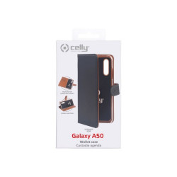 Celly Wally WALLY834 - Flip cover per cellulare - similpelle - nero - per Samsung Galaxy A50