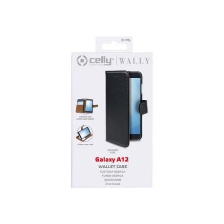 Celly Wally WALLY945 - Flip cover per cellulare - similpelle - nero - per Samsung Galaxy A12