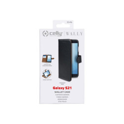 Celly Wally WALLY993 - Flip cover per cellulare - similpelle - nero - per Samsung Galaxy S21 5G