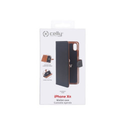 Celly Wally WALLY998 - Flip cover per cellulare - similpelle - nero - per Apple iPhone XR