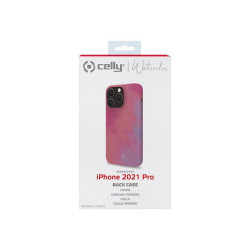 Celly Watercol - Cover per cellulare - TPU (poliuretano termoplastico), rivestimento in silicone - blu - per Apple iPhone 13 Pr