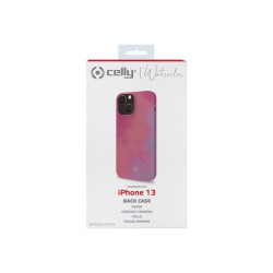 Celly Watercol - Cover per cellulare - TPU (poliuretano termoplastico), rivestimento in silicone - rosa - per Apple iPhone 13