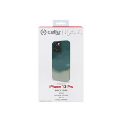 Celly Watercol - Cover per cellulare - TPU (poliuretano termoplastico), rivestimento in silicone - verde - per Apple iPhone 13 