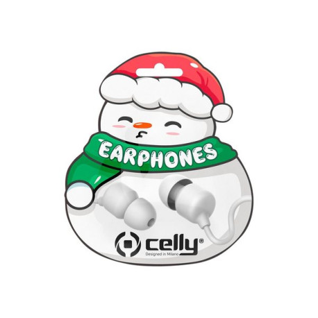 Celly XMASEARSNOW - Auricolari con microfono - in-ear - cablato - jack 3,5 mm - bianco