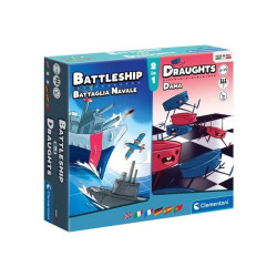 Clementoni 2 in 1 - Battaglia navale + Dama - gioco da tavola, gioco di indovinelli