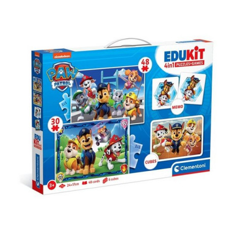 Clementoni Edukit 4 in 1 - Squadra dei cucciolo PAW Patrol - gioco di memoria, puzzle game - 9 pezzi