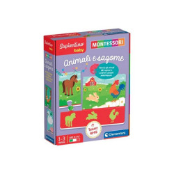 Clementoni Sapientino Baby MONTESSORI - Forme e Animali - puzzle - 4 pezzi