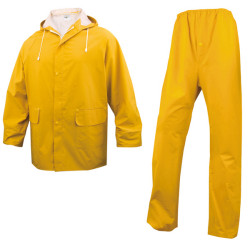 Completo impermeabile EN304 - giacca + pantalone - poliestere/PVC - taglia L - giallo - Deltaplus