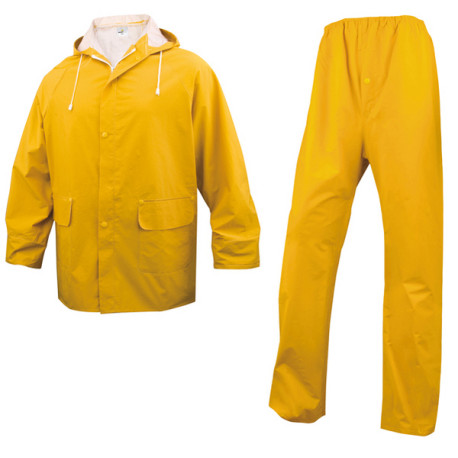 Completo impermeabile EN304 - giacca + pantalone - poliestere/PVC - taglia L - giallo - Deltaplus