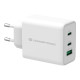 Conceptronic ALTHEA12W 3-Port 65W GaN USB PD Charger - Alimentatore - 65 Watt - 5 A (USB, 2 x USB-C) - bianco