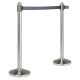 Colonnina segnapercorso cromata - altezza 100 cm - nastro retrattile grigio da 210 cm - Securit