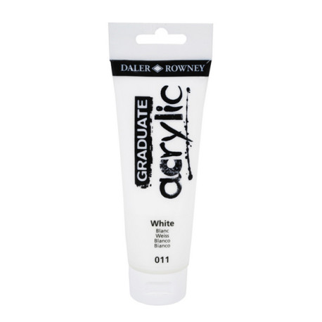 Colore acrilico fine Graduate - 120 ml - bianco - Daler Rowney