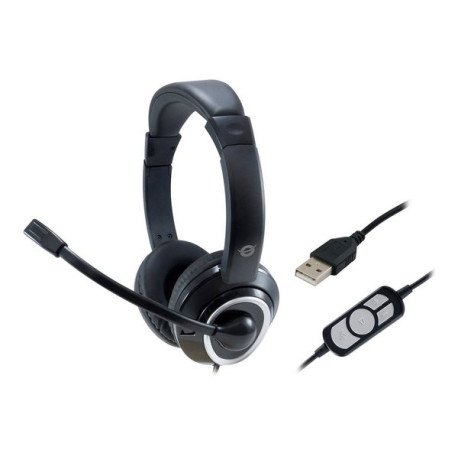 Conceptronic Polona POLONA01B - Cuffie con microfono - dimensione completa - cablato - USB - nero