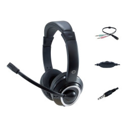 Conceptronic POLONA02BA - Cuffie con microfono - on-ear - cablato - jack 3,5 mm - nero