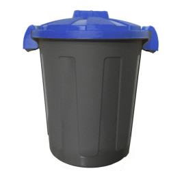 Contenitore portarifiuti Dusty - diametro 36 cm - altezza 45 cm - 25 litri - coperchio blu - Mobil Plastic