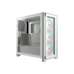 CORSAIR iCUE 4000X RGB - Tower - ATX - pannello laterale finestrato (vetro temperato) - senza alimentazione (ATX) - bianco - US