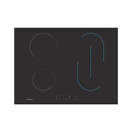 Candy CH74BVT - Piano cottura in vetroceramica - 4 piastre - Nicchia - larghezza: 56 cm - prof. 49 cm - nero