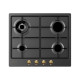 Candy Classic CHW6BR4WGTGH - Piano cottura a gas - 4 piastre - Nicchia - larghezza: 56 cm - prof. 48 cm - antracite - antracite