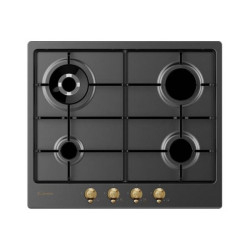 Candy Classic CHW6BR4WGTGH - Piano cottura a gas - 4 piastre - Nicchia - larghezza: 56 cm - prof. 48 cm - antracite - antracite