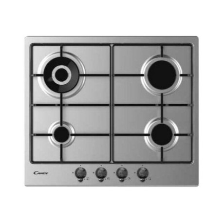 Candy Classic CHW6BR4WTX - Piano cottura a gas - 4 piastre - Nicchia - larghezza: 56 cm - prof. 48 cm - acciaio inossidabile