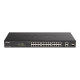 D-Link DGS 1100-26MPV2 - Switch - intelligente - 24 x 10/100/1000 (PoE+) + 2 x combo Gigabit SFP - montabile su rack - PoE+ (37