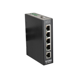 D-Link DIS 100E-5W - Switch - unmanaged - 5 x 10/100 - montabile su rail DIN, montaggio a parete - alimentazione CC