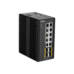 D-Link DIS 300G-14PSW - Switch - gestito - 8 x 10/100/1000 (PoE+) + 2 x 10/100/1000 + 2 x 100/1000 SFP - montabile su rail DIN,