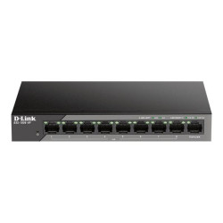 D-Link DSS 100E-9P - Switch - unmanaged - 8 x 10/100 (PoE) + 1 x 1000Base-T - desktop - PoE (92 W)