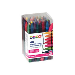 DECO - Pastello - cera - colori assortiti (pacchetto di 48)