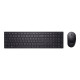 Dell Pro KM5221W - Set mouse e tastiera - senza fili - 2.4 GHz - QWERTY - italiana - nero - per Latitude 9520- OptiPlex 3090- V