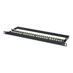 DIGITUS DN-91624U-SL-SH - Pannello cablaggio - CAT 6 - UTP - RJ-45 X 24 - nero, RAL 9005 - 0.5U - 19"