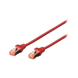 DIGITUS Professional - Cavo patch - RJ-45 (M) a RJ-45 (M) - 10 m - SFTP - CAT 6 - stampato - rosso (pacchetto di 5)