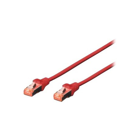 DIGITUS Professional - Cavo patch - RJ-45 (M) a RJ-45 (M) - 10 m - SFTP - CAT 6 - stampato - rosso (pacchetto di 5)