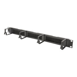 DIGITUS Professional DN-97663 - Pannello di gestione cavi con ghiere - montaggio su rack - nero, RAL 9005 - 1U - 19"