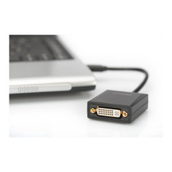 DIGITUS USB 3.0 to DVI Adapter - Adattatore video esterno - USB 3.0 - DVI - nero